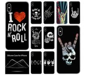 Funda de teléfono de silicona suave de lujo con diseño de calavera de rock and roll para Apple iPhone 11 Pro XS Max X XR 6 6S 7 8 Plus 5 5S SE Funda de moda iPhone 5 5S SE