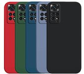 Funda de silicona para Xiaomi Redmi Note 11 Pro 12 13 11S 10 Pro 9 10s Redmi 13C 12C A2 10C Funda líquida a prueba de golpes para teléfono Poco X6 M6 X5 F5 X4 Pro 5G M4 X3 Poco M4 Pro 5G negro