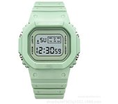 Venta caliente: Reloj multifunción LED cuadrado verde matcha resistente al agua para deportes juveniles blanco