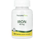 NaturesPlus, Iron, 40 mg, 180 Tablets (20 mg per tablet)