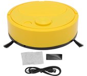 Robot aspirador multifuncional con carga USB, mini robot barredor inteligente para suelos de madera. amarillo