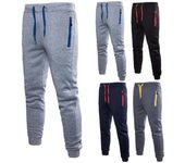 (Gran casa)Pantalones casuales para hombre Pantalones deportivos Pantalones deportivos con cordón de color sólido Pantalones para correr XL negro