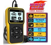 Accesorios para el coche Instrumento de diagnóstico del motor Pantalla digital OBDII EOBD Herramientas de diagnóstico del coche de 16 pines Lector de código OBD2 universal Escáner OBD 2 V100 negro
