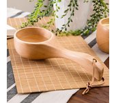Cuchara de madera portátil para Sauna, cuchara para agua, cuchara para arroz, cucharón de cocina, utensilio para achicar caqui