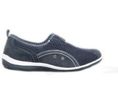 Zapatos de ocio con fuelle elástico con cremallera para mujer/señora Boulevard 3 UK azul oscuro