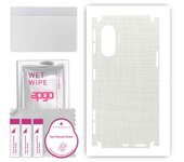 apgo Protective Skin Sticker for the back+sides compatible with Xiaomi POCO F3 GT, Full Wrap Film, Foil, Vinyl - Pattern White Fabric
