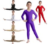 Niños Niñas Ropa elegante Mangas largas Ballet Danza Gimnasia Leotardo Mono Ropa de baile 12-14 Years rojo