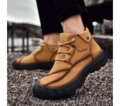 Botas de senderismo impermeables de cuero para hombre talla grande 39-46 39 marrón claro