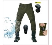 VOLERO + pantalones vaqueros verdes impermeables para motocicleta + pantalones para montar en motocicleta, bolsa múltiple, ropa de trabajo, pantalones anticaída para carreras para hombres y mujeres 4XL negro