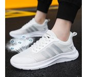 Zapatos de hombre, novedad de verano 2025, zapatos casuales de malla transpirable, zapatos deportivos versátiles para hombre, zapatos de mujer de moda, zapatos de pareja 36 blanco