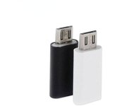 Adaptador de teléfono móvil, USB de carga rápida tipo C hembra a microconvertidor Android, adaptador de carcasa de plástico tipo C 2pack blanco