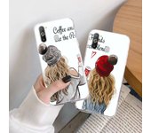 Funda de TPU  Mejores amigos  para iPhone XR 7 8 14 15 11 12 13 X XS Pro Max Xiaomi Redmi 13C Note 9 Samsung A22 S23 S24 Ultra Plus VIVO Samsung S7 Edge aero