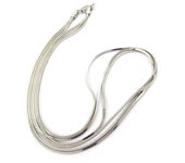 Les Trésors De Lily [K3431] - Collier Argent 'Kenya' argenté (rhodié) - 42 cm- 3 rangs plata