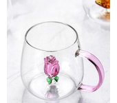 Vasos de vidrio creativos 3D, tazas transparentes con asa, tazas de café, lindas botellas de agua, resistentes al calor, tazas de leche, el mejor regalo para festivales. C
