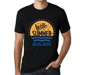 Camiseta vintage para hombre con gráfico Time to Say Hello to Summer in Adelaide Deep Black XS negro