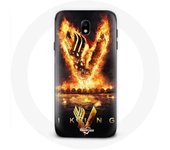 Coque pour Samsung Galaxy S5 Vikings Série Saison 6 logo V Epée de Feu Fond Noir
