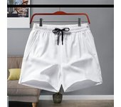 Pantalones cortos deportivos para hombre, con cintura elástica, cordón ajustable, informales, con bolsillos, de color liso y secado rápido. XXL negro
