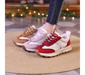 Zapatos para correr informales a la moda para mujer, zapatillas ligeras antideslizantes, zapatos transpirables con cordones para caminar, zapatillas de tenis de cuero PU, zapatos deportivos para mujer 35 marrón