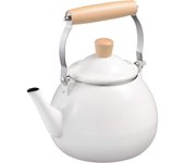 Hervidor Wahei Freiz de agua, apto para horno de gas, de esmalte, compatible con Cafe Blanc, 2,5 l y 1,6 l, RB-1924 blanco