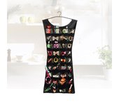 Bolsa de almacenamiento con bucle para colgar, organizador de joyas, pendientes, anillos, pulseras, collares, 30 bolsillos a la moda negro