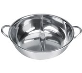 Olla caliente gruesa de acero inoxidable con separación de dos sabores para cocina de inducción, 29 cm 32cm