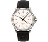 Reloj automático Bauhaus Aviation para hombre, correa de cuero, esfera beige luminosa, 28645, 100 m beige