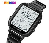 Skmei Reloj electrónico digital de acero inoxidable para hombres y mujeres, relojes de pulsera de lujo para negocios, relojes deportivos impermeables para hombres y mujeres oro rosa