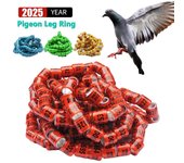 Anillos para patas de palomas (2025 años), 10/50 unidades, 8 x 11 mm, para loros, herramienta de entrenamiento para aves (números N) Multi Country Mixed 10Pcs