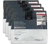 NMN 100 CERAMIDE Moist Face Mask 30 pieces Ceramide Moisturizing Skin Care Pack Made in Japan bags pieces x Make.iN + (4 [30 4])