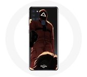 Coque Samsung Galaxy A21S Squid Game Soldat Rouge avec Masque Triangle