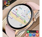 Reloj inteligente NFC 2024 para mujer, pantalla de 390 x 390, GPS, seguimiento de movimiento, relojes deportivos para mujer, carga magnética, Bluetooth, llamada, ECG, reloj inteligente Silicon negro