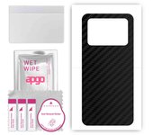 apgo Protective Skin Sticker for the back compatible with Xiaomi Poco M4 Pro, Wrap Film, Foil, Vinyl - Pattern Carbon Black