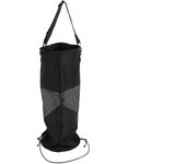 Bolsa de basura para barco, de malla de nailon, reutilizable, portátil, con cordón para exteriores y playa negro