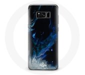 Funda para Samsung Galaxy S8 plus Nubes de humo multicolores de azul, gris y negro sobre fondo negro