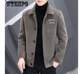 Chaqueta cálida de moda para hombre, ropa informal de invierno de gama alta coreana, Top para hombre guapo, tendencia de otoño e invierno M albaricoque