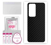 apgo Protective Skin Sticker for the back compatible with Xiaomi Redmi 10 Prime 2022, Wrap Film, Foil, Vinyl - Pattern Carbon Black