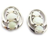 Les Trésors De Lily [J5693] - Boucles Argent 'Déesse Opale' blanc blanco