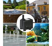 Bomba de agua sumergible 450L/H 6W Mini fuente flujo ajustable con 2 boquillas EU Plug