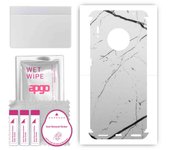 apgo Protective Skin Sticker for the back+sides compatible with Huawei Mate 30 Pro, Full Wrap Film, Foil, Vinyl - Pattern White Marble