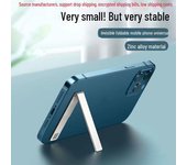 Mini soporte plegable portátil para teléfono con adhesivo invisible y una bonita anilla de agarre. 1 negro