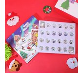 Calendario de Adviento de pulseras para niñas, manualidades para niños, pulseras con dijes, pendientes, joyas, cuentas, fabricación de Adviento de Navidad blanco