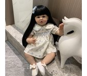 Muñeca Reborn de silicona suave de 60 CM para niña, princesa de vinilo realista para niños pequeños con cuerpo de tela, regalo de cumpleaños