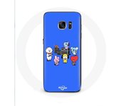 Coque pour Samsung Galaxy S6 BTS BT21 Tata Chimmy Cooky Rj Koya Shooky Et Mang Jouent De la musique