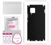 apgo Protective Skin Sticker for the back+sides compatible with Samsung Galaxy A42 5G, Full Wrap Film, Foil, Vinyl - Pattern Carbon Black