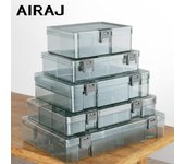 Caja de herramientas de plástico multifuncional AIRAJ, transparente, gruesa, de alta dureza, resistente a la presión y con almacenamiento clasificado