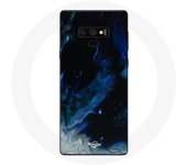 Coque pour Samsung Galaxy Note 9 Nuages de fumée multicolore de bleu gris et noir sur fond noir