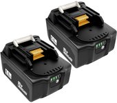 2 baterías de 18 V y 6,0 Ah para Makita BL1850, BL1815, BL1820, BL1830, BL1835, BL1840, BL1840B, BL1845, BL1850B, BL1860, BL1860B y LXT400