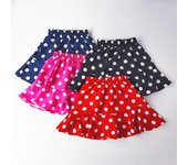 Faldas plisadas de lunares con volantes para niñas, minifalda de gasa de verano para niñas, ropa para niños 110 color rosa