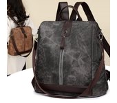 Mochila con cremallera Mochila de color en bloque para mujer Mochila antirrobo para mujer caqui