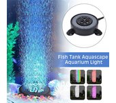 Luz LED de burbujas de aire para acuario, disco de piedra con burbujas de aire para acuario, luz de oxígeno que cambia de color.